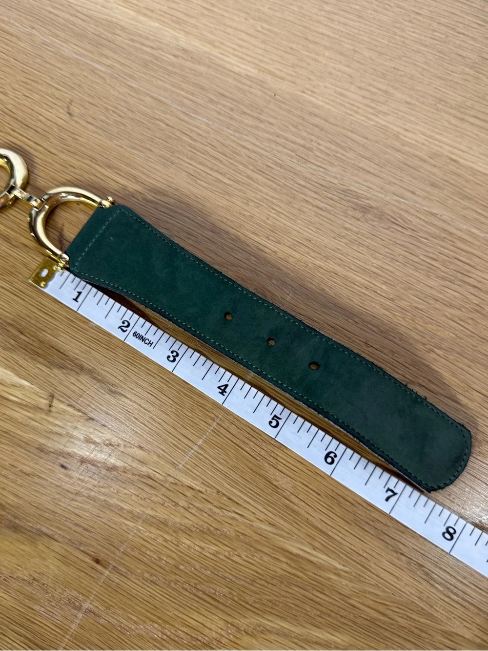 Medicis France Statement Belt Green Leather Gold Link Vintage small/medium 31 in
